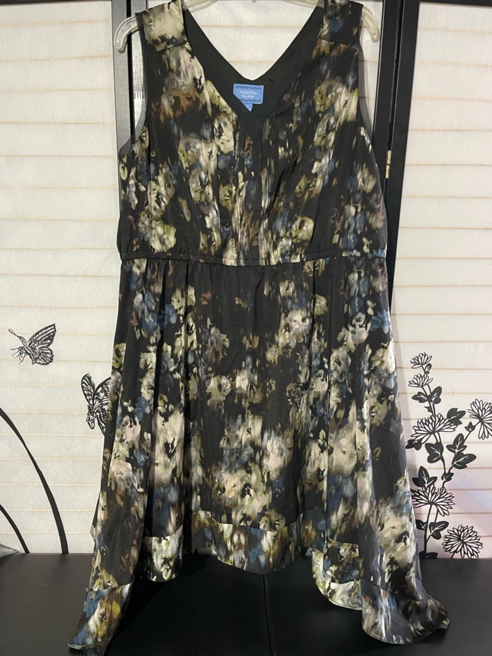 Simply Vera Wang Size XL Handkerchief Hem MidiDress Whimsigoth Boho Fairy Grunge